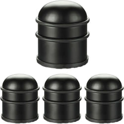 Butoir de porte, lot de 4, lourdes portes & fenêtres, en acier inoxydable & caoutchouc, haut & rond, ∅ 7 cm, noir