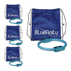 4x anneau pilates 39 cm avec doubles poignées pour yoga mousse rembourré anneau de résistance turquoise