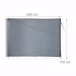 Relaxdays Auvent, Brise-vue camping & plage, H x L: 1,5 x 4 m, barres en acier, polyester, avec sardines et cordes, gris - Vue supplémentaire 4