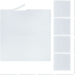 Relaxdays - Tapis de sport, 60x60 cm, set de 8, eva, surface totale 3 m², protection, pour appareils de fitness, blanc