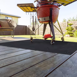 Relaxdays - Tapis de barbecue, protection pour le sol, partie inférieure antidérapante, lavable, 120 x 100 cm, anthracite