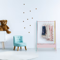 Relaxdays Penderie pour enfants, portant vêtements, rangement, HLP : 99x64,5x42 cm, petit porte-manteau, multicolore