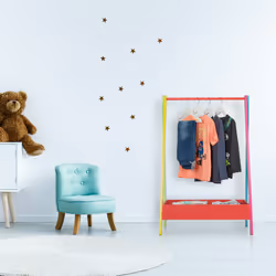 Relaxdays Penderie pour enfants, portant vêtements, rangement, HLP : 99x64,5x42 cm, petit porte-manteau, multicolore