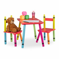 Relaxdays - Ensemble de table et de chaises pour vos enfants, en bois mdf, bambin, unisexe, multicolores