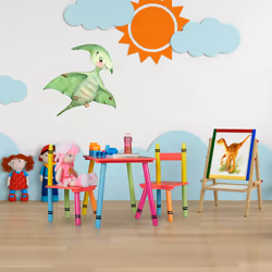 Relaxdays - Ensemble de table et de chaises pour vos enfants, en bois mdf, bambin, unisexe, multicolores