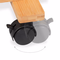 Tagère à plantes, avec 3 emplacements, en bambou, roulettes, hlp : env. 82 x 81 x 36 cm, intérieur, nature - Relaxdays - Vue supplémentaire 7