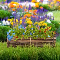 Relaxdays - Jardinière en bois, pot de fleurs, en lot de 2, avec film, hlp 18 x 40 x 14 cm, extérieur & intérieur, marron