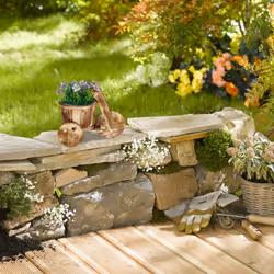 Pot de fleurs vélo, décoration jardin, extérieur, pour plantes, HxLxP : env. 25 x 30 x 16,5 cm, bois, nature - Relaxdays