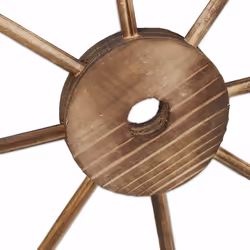 Relaxdays Roues décoratives en bois, lot 2, décoration jardin, terrasse, roue chariot rustique, style Far West, marron - Vue supplémentaire 6