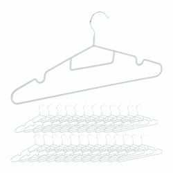 Cintre en lot de 24, porte-cravates pratique, revêtement pvc antidérapant, peu encombrant, gris clair - Relaxdays