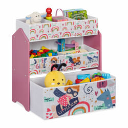 Tagère enfants à 6 tiroirs, pour fille, commode à jouets pour chambre d'enfant, hlp 66x63x30 cm, multicolore - Relaxdays