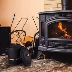 Relaxdays Seau à cendres, avec couvercle, 12 litres, poignée de transport, bac à charbon, cheminée & barbecue, noir