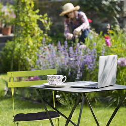Relaxdays - Galette de chaise, lot de 4, 38 x 38 cm, coussins pour intérieur et extérieur, revêtement polyester, noire