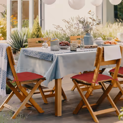 Relaxdays - Galette de chaise, lot de 4, 38x38 cm, coussins avec bandes, intérieur, extérieur, revêtement polyester, rouge