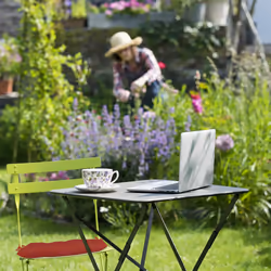 Relaxdays - Galette de chaise, lot de 4, 38x38 cm, coussins avec bandes, intérieur, extérieur, revêtement polyester, rouge