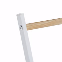 Porte-serviettes sur pied, métal, 3 traverses aspect bois, pour serviettes, HxLxP : 87 x 58 x 29,5 cm, blanc - Relaxdays - Vue supplémentaire 7