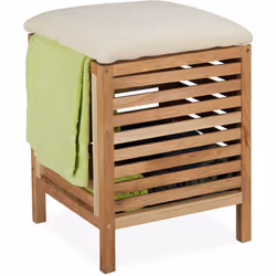Ce tabouret avec espace de rangement est particulièrement adapté aux petites salles de bain. Il peut être utilisé comme un pa ...