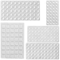 Relaxdays - Patins caoutchouc, lot de 222, autoadhésifs, butées en 5 tailles, amortisseurs surface en verre, transparent