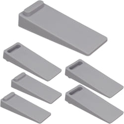 Relaxdays - cale-porte, lot 6, antidérapant, hauteur variable, butoir pour tout type de sol, pvc, hlp : 2x4x9,5 cm, gris