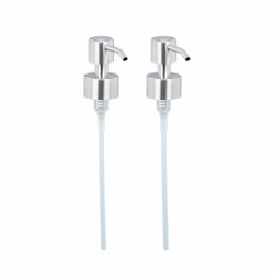 Tête de pompe pour distributeur à savon, lot 2, inox, pour col diamètre 28 mm, remplacement pression, argenté - Relaxdays