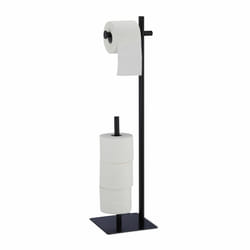 Relaxdays - Serviteur wc non fixe, pour stocker jusqu'à 4 rouleaux, h x l x p : env. 77,5 x 20 x 20 cm, noir