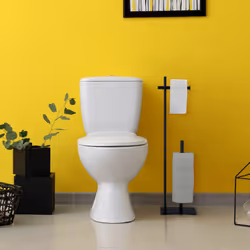 Relaxdays - Serviteur wc non fixe, pour stocker jusqu'à 4 rouleaux, h x l x p : env. 77,5 x 20 x 20 cm, noir