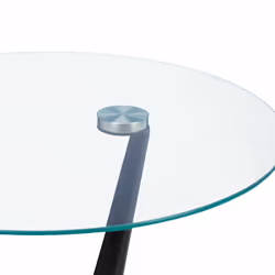 Relaxdays table d'appoint, table de canapé moderne et ronde, H x D : 49 x 45 cm, en verre et en acier, de salon, noir - Vue supplémentaire 6