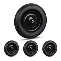 Roue de brouette 4.80 4.00-8 lot de 4 roue caoutchouc secours 6 adaptateurs pneu diable 100kg de charge noir