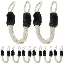Butoir de porte, lot de 8, anti-pincement, poignées, sécurité des bébés et animaux, corde, 60 cm, beige/noir