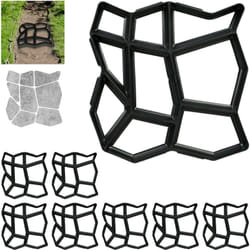 Relaxdays - Moule de plâtre, lot de 8, 9 chambres, pavés, pour jardin, moule pour béton, noir HlP 4x42x42 cm