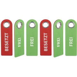 Relaxdays - Plaque de porte «Occupé Libre», jeu de 6, de wc à accrocher, deux côtés, bain et bureau, en feutre, rouge/vert