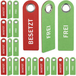 Relaxdays - Plaque de porte «Occupé Libre», jeu de 24, de wc à accrocher, deux côtés, bain et bureau, en feutre, rouge/vert