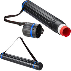 Relaxdays - Tube de Transport télescopique, lot de 2, Sangle réglable et Couvercle à Visser, Noir, 64 à 100 cm, Format Max. A0, noir