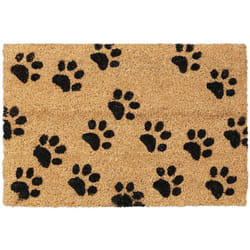 Relaxdays - Paillasson coco, pattes, 60x40 cm, tapis d'entrée pour intérieur et extérieur, antidérapant, nature/noir