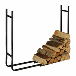 Relaxdays - Rangement pour bûches, en métal, dimensions : 91x123x19,5 cm, style moderne, extérieur et intérieur, noir