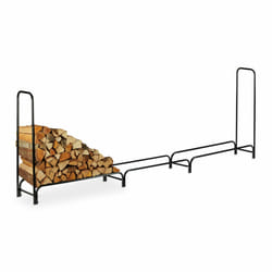 Relaxdays - Rangement pour bûches, en métal, dimensions : 122 x 370 x 38,5 cm, style moderne, jardin, cour extérieur, noir