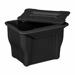 Petit seau à compost de cuisine, pratique, avec couvercle, en plastique, volume 5 l, accrocher, noir - Relaxdays