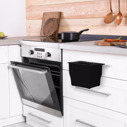 Petit seau à compost de cuisine, pratique, avec couvercle, en plastique, volume 5 l, accrocher, noir - Relaxdays