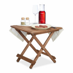 Table pliante en bois, pour salon, balcon et terrasse, robuste, console, hlp : 50 x 50 x 50 cm, marron - Relaxdays