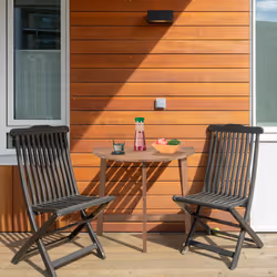 Relaxdays Table pliante, demi-lune, HxLxP: 74x80x50 cm, balcon, jardin & terrasse, bois, extérieur, table murale, marron