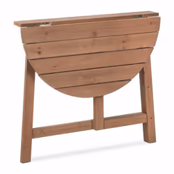 Relaxdays Table pliante, demi-lune, HxLxP: 74x80x50 cm, balcon, jardin & terrasse, bois, extérieur, table murale, marron - Vue supplémentaire 6