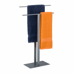 Porte-serviettes, deux barres en forme de t, HxLxP : env. 82 x 50 x 19 cm, salle de bain et chambre, fer, gris - Relaxdays