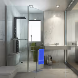 Porte-serviettes, deux barres en forme de t, HxLxP : env. 82 x 50 x 19 cm, salle de bain et chambre, fer, gris - Relaxdays - Vue supplémentaire 5