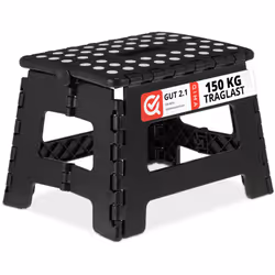 Ce tabouret universel pratique deviendra vite un accessoire indispensable à votre maison. L’escabeau noir se déplie en un tou ...