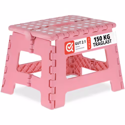 Ce tabouret universel pratique deviendra vite un accessoire indispensable à votre maison. L’escabeau rose se déplie en un tou ...