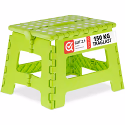 Ce tabouret pratique est un marchepied universel à la votre maison. L’escabeau vert se déplie en un tour de main et vous perm ...