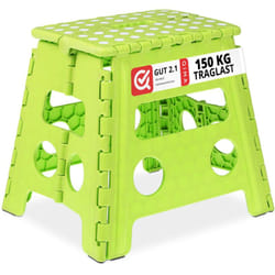 Relaxdays - Tabouret pliable, plastique, 1 marche, marchepied pour enfant, hlp: 32,5x37x30 cm, max. 120 kg, vert
