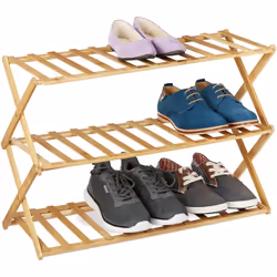Avec cette étagère à chaussures en bambou sur 3 étages, offrant de la place pour jusqu’à 9 paires, gardez votre maison en bon ...