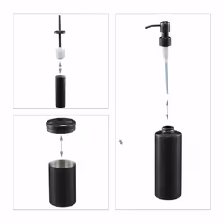 Relaxdays - Accessoires de salle de bain, 5 pièces, en inox brossé et plastique, design moderne et harmonieux, anthracite - Vue supplémentaire 6