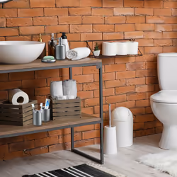 Relaxdays - Accessoires de salle de bain, 4 pièces, en acier inox, porte-savon, distributeur de savon, gobelets, argenté